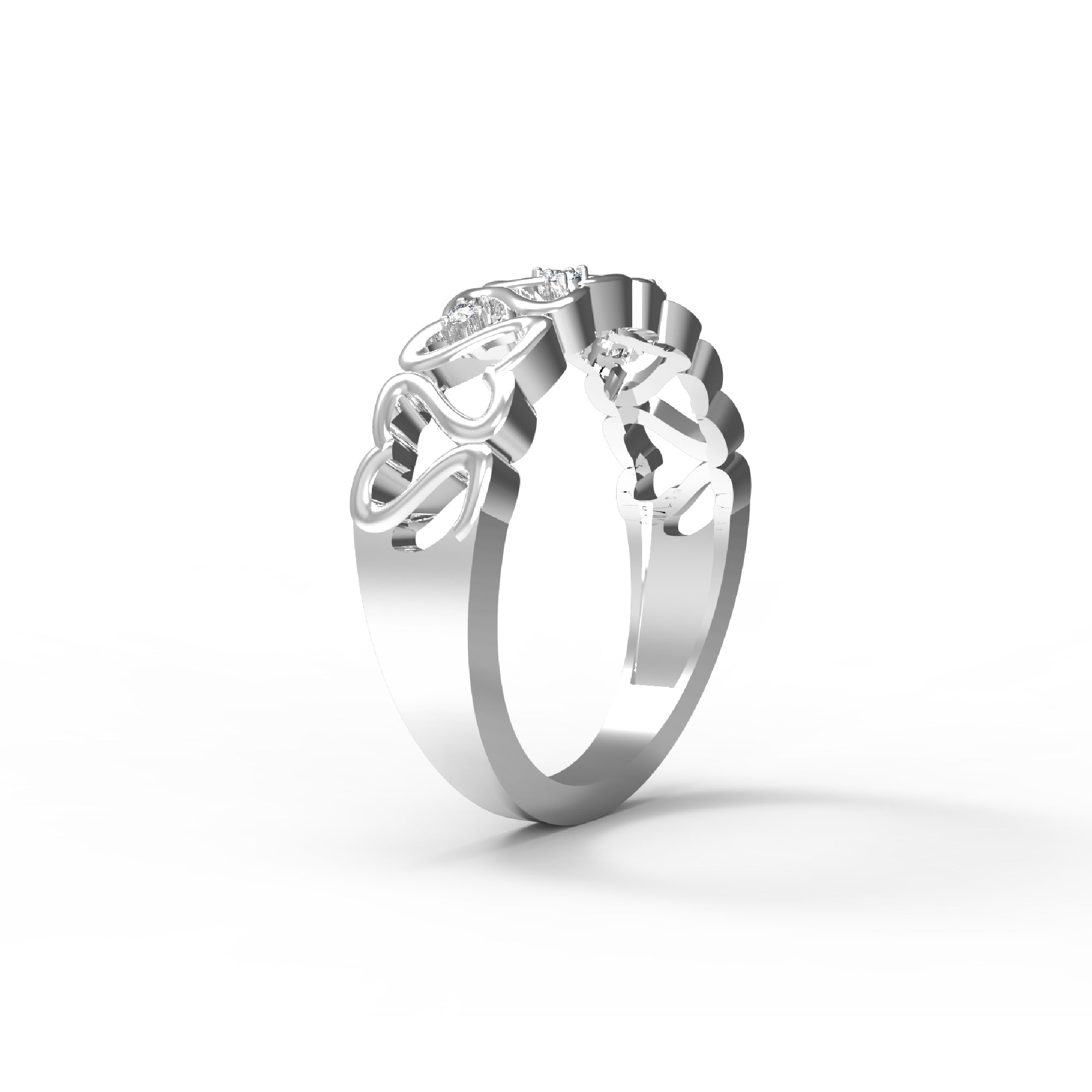 RKC Moissanite Anello a fascia regalo di compleanno a forma di cuore per la mamma Argento 925 placcato oro giallo 14 carati Peso 4 g Larghezza 2,20 MM