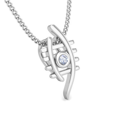 RKC Evil Eye Argento Ciondolo da donna in moissanite da 0,025 CT Finitura in oro giallo 14K Catena libera Peso 2,7 g Altezza 14 mm