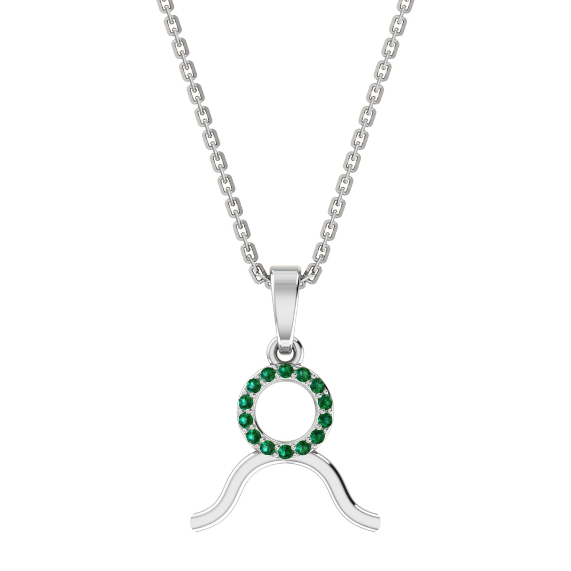 RKC Golden Cubic Zirconia With Chain Zodiac Pendant Necklace