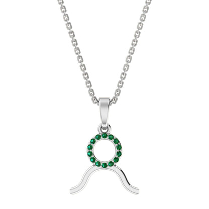 RKC Golden Cubic Zirconia With Chain Zodiac Pendant Necklace