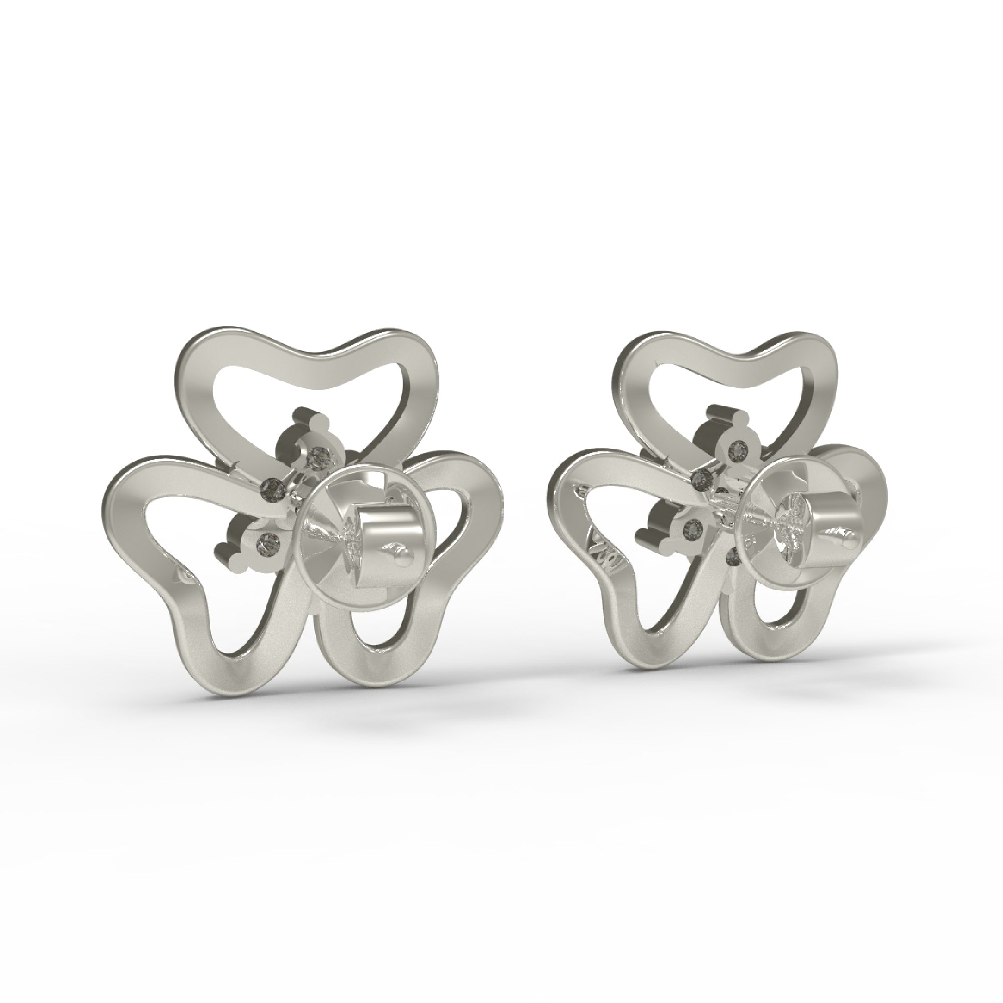 RKC 925 Sterling Silber Damen-Ohrring mit Blumenmuster für den täglichen Gebrauch, 14 Karat Rose über Produktgewicht 2,20 GM, Höhe 11,40 mm