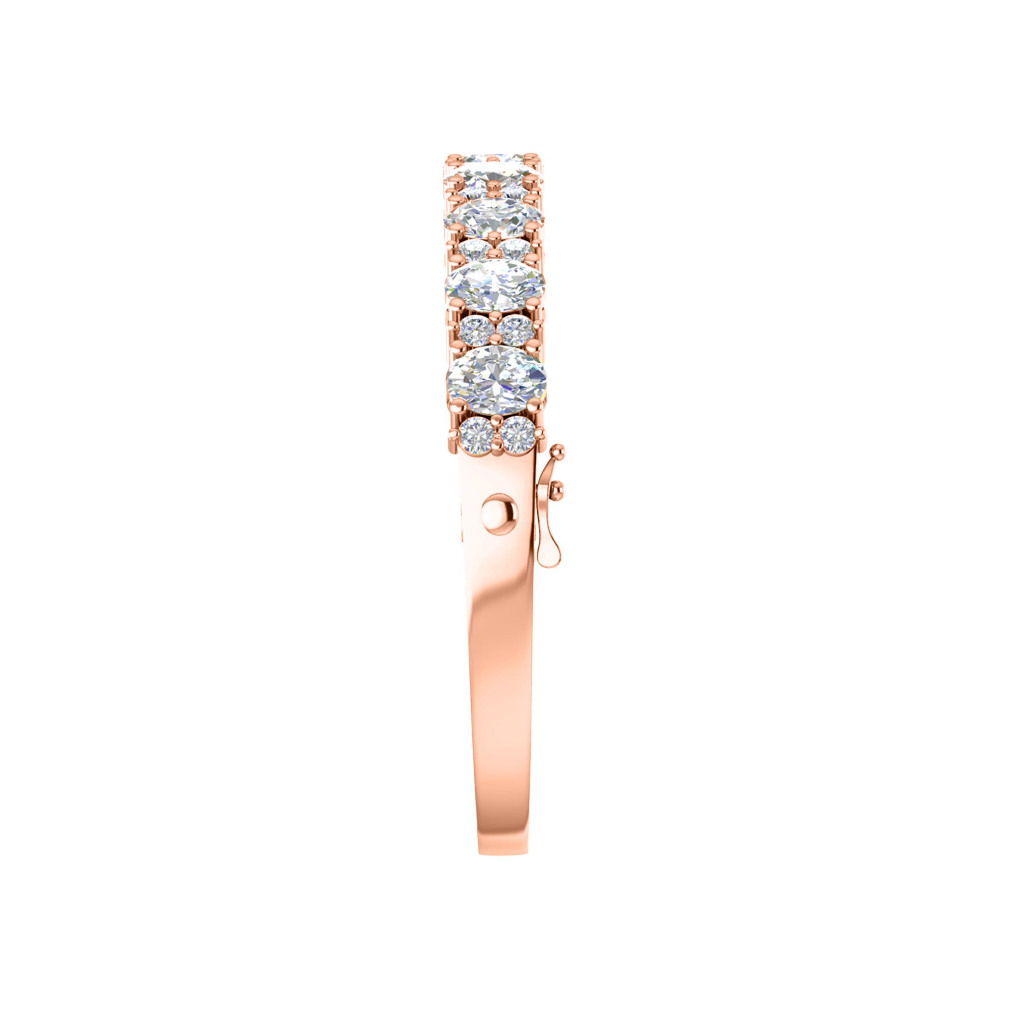 Bracciale rigido da donna in argento sterling 925 RKC da 13,25 CT, oro giallo 14 carati, peso 18,00 GM, altezza 46,00 MM