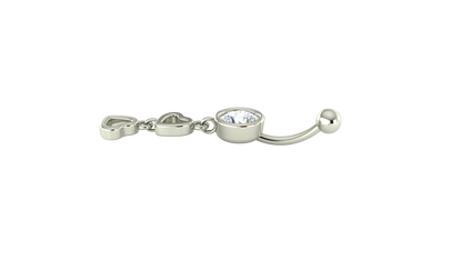 RKC JEWELRY Damen-Bauchnabelschmuck aus 925er Sterlingsilber, 14 Karat Gelbgold vergoldet, Produktgewicht: 1,10 g