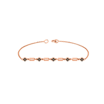 RKC 925 Sterling Silber 0,3 CT Edelstein für Damenarmband, 14 Karat Roségold vergoldet, Gewicht 3,70 GM