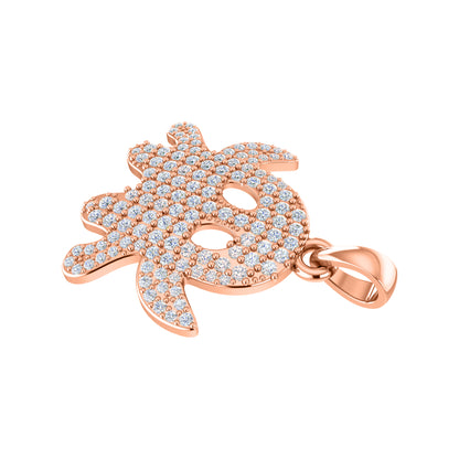 RKC 0,40 Karat Moissanit-Geister-Anhänger, 925er Silberschmuck, 14 Karat Gelbgold vergoldet, Gewicht 4,00 g, Höhe 21,50 mm