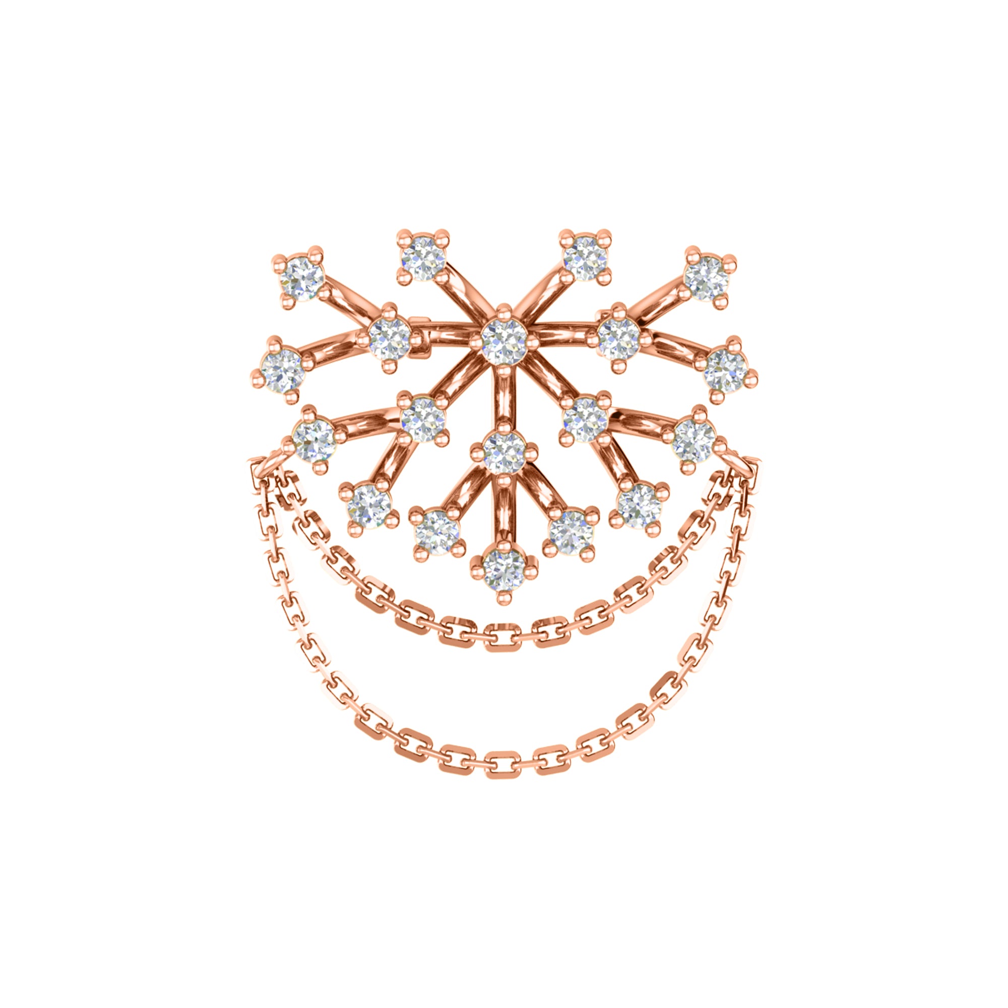 Spilla RKC Moissanite in argento sterling 925 placcata in oro giallo 14 carati Peso del prodotto 3,00 GM Altezza 23,00 MM