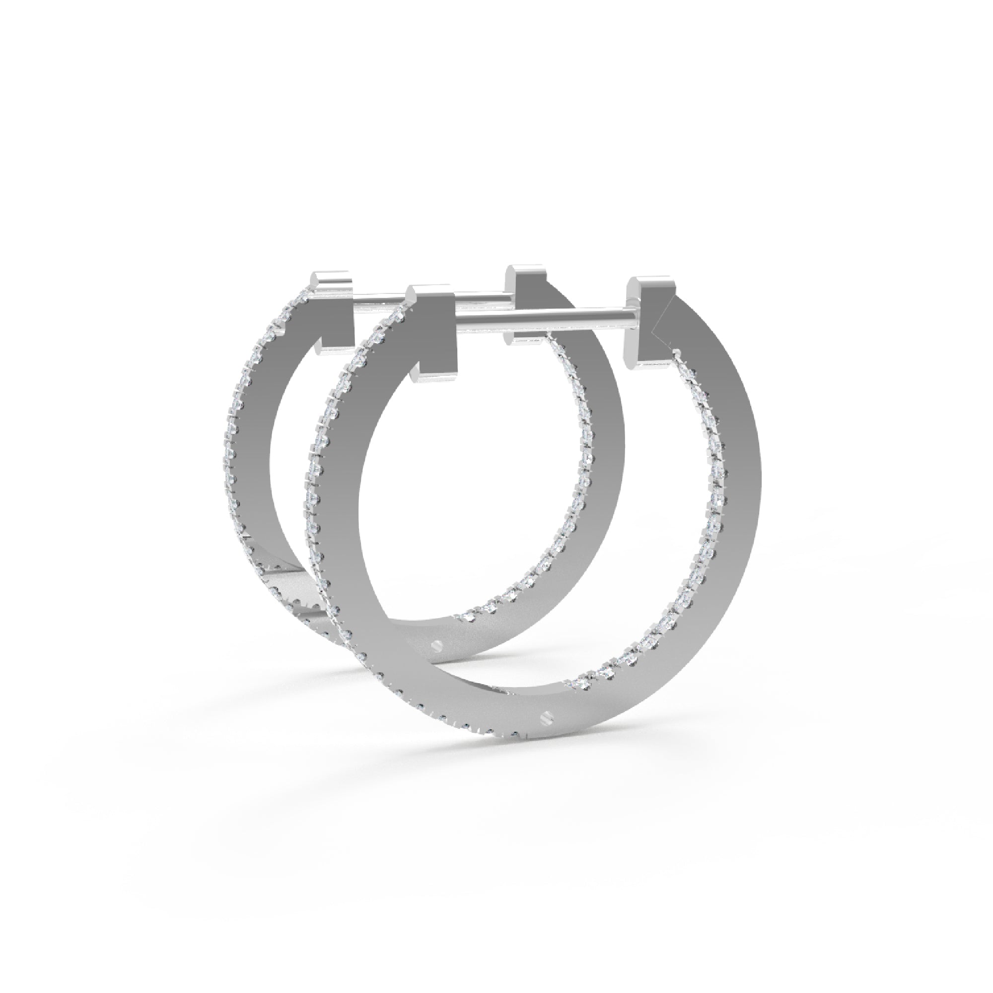 RKC Damen-Ohrring aus 925er-Sterlingsilber, einreihig, 14-Karat-Rose, Gesamtgewicht: 7,00 GM, Höhe: 38,00 mm
