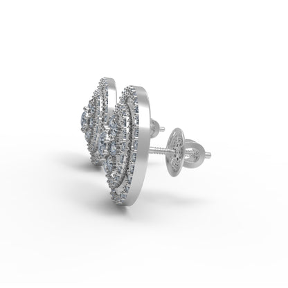 RKC 925 Sterling Silber Damen-Ohrring für den täglichen Gebrauch, 14 Karat Gelb, Gesamtgewicht 3,70 GM, Höhe 13,50 mm