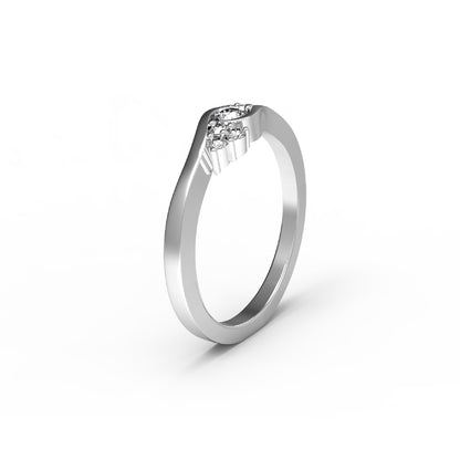 RKC Moissanit-Verlobungsring für Damen, vergoldetes 925er-Silber, 14 Karat Roségold vergoldet, Gewicht 2 g, Breite 1,80 mm
