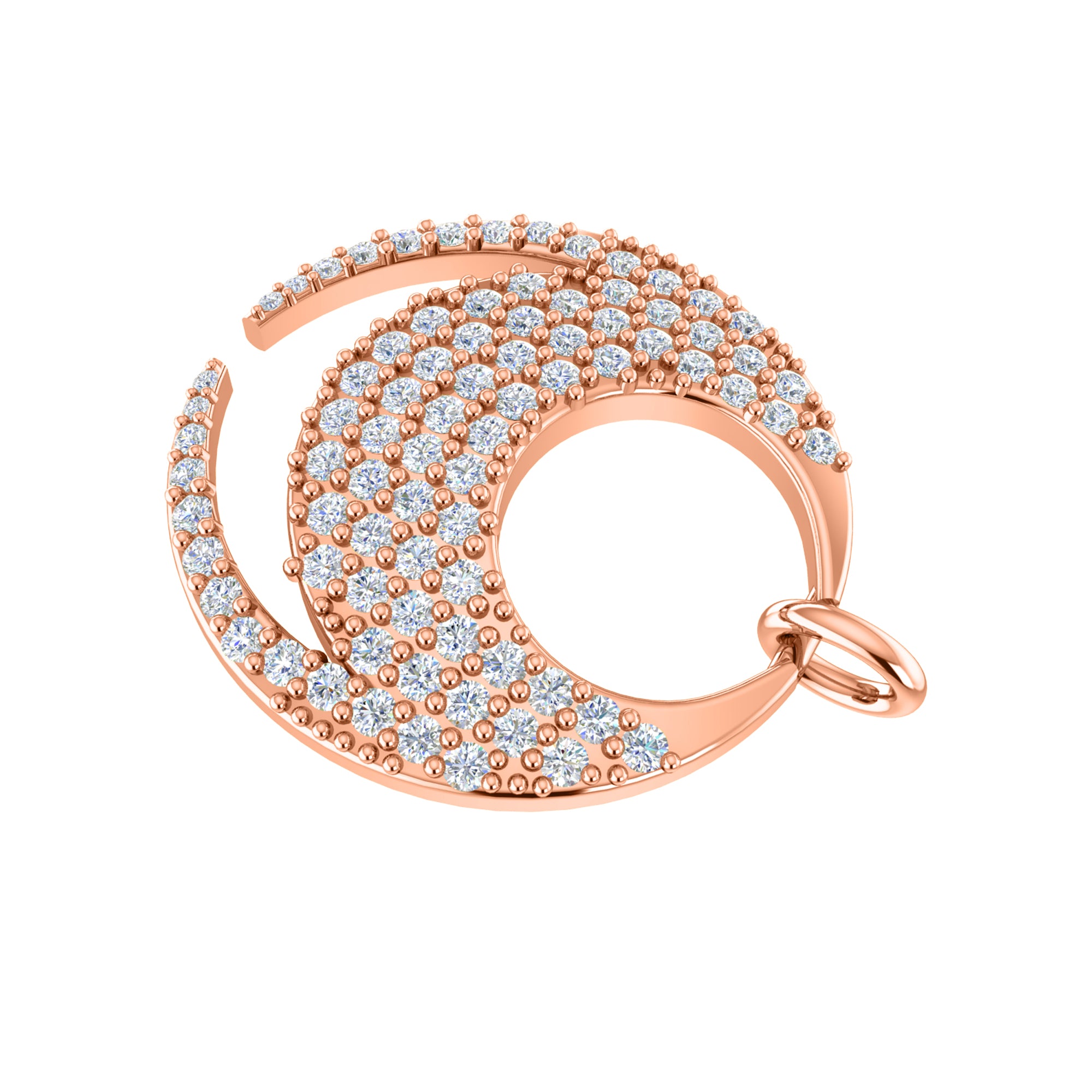 RKC 0,68 Karat Moissanit-Charm-Anhänger, 925er Silberschmuck, 14 Karat Roségold vergoldet, Gewicht 4,80 g, Höhe 21,50 mm