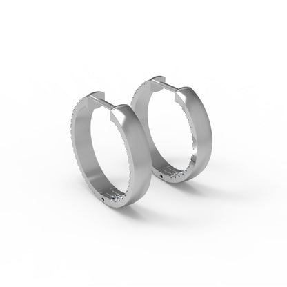RKC 925 Sterling Silber Hoops & Huggies Damen-Ohrring, 14 Karat Gelb über Produktgewicht 7,00 GM, Höhe 22,00 mm