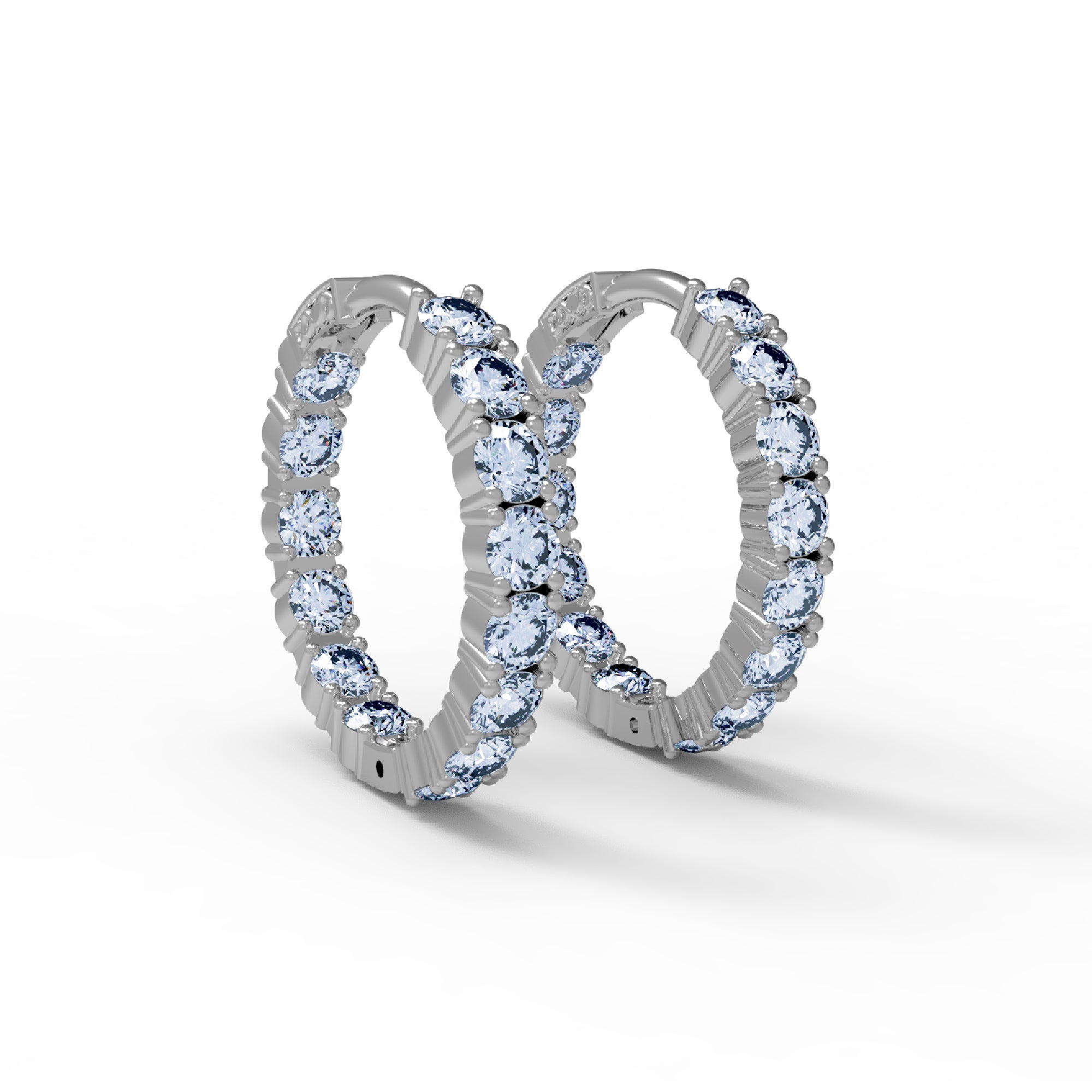 RKC 925 Sterling Silber Creolen-Clip-on-Ohrring für Damen, 14 Karat Rose über Produktgewicht 6,50 GM, Höhe 21,00 mm