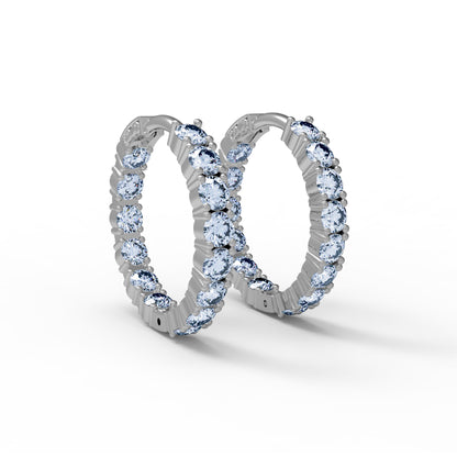 RKC 925 Sterling Silber Creolen-Clip-on-Ohrring für Damen, 14 Karat Rose über Produktgewicht 6,50 GM, Höhe 21,00 mm