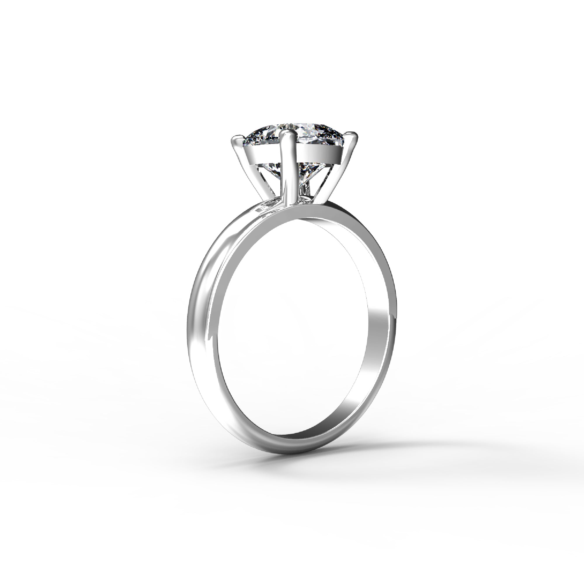 RKC Taglio cuscino Moissanite Solitaire Valentine Propose Anello Argento sterling 925 Oro rosa 14 carati su peso 3,60 g Larghezza 2,30 mm
