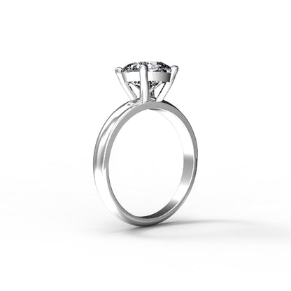 RKC Taglio cuscino Moissanite Solitaire Valentine Propose Anello Argento sterling 925 Oro rosa 14 carati su peso 3,60 g Larghezza 2,30 mm