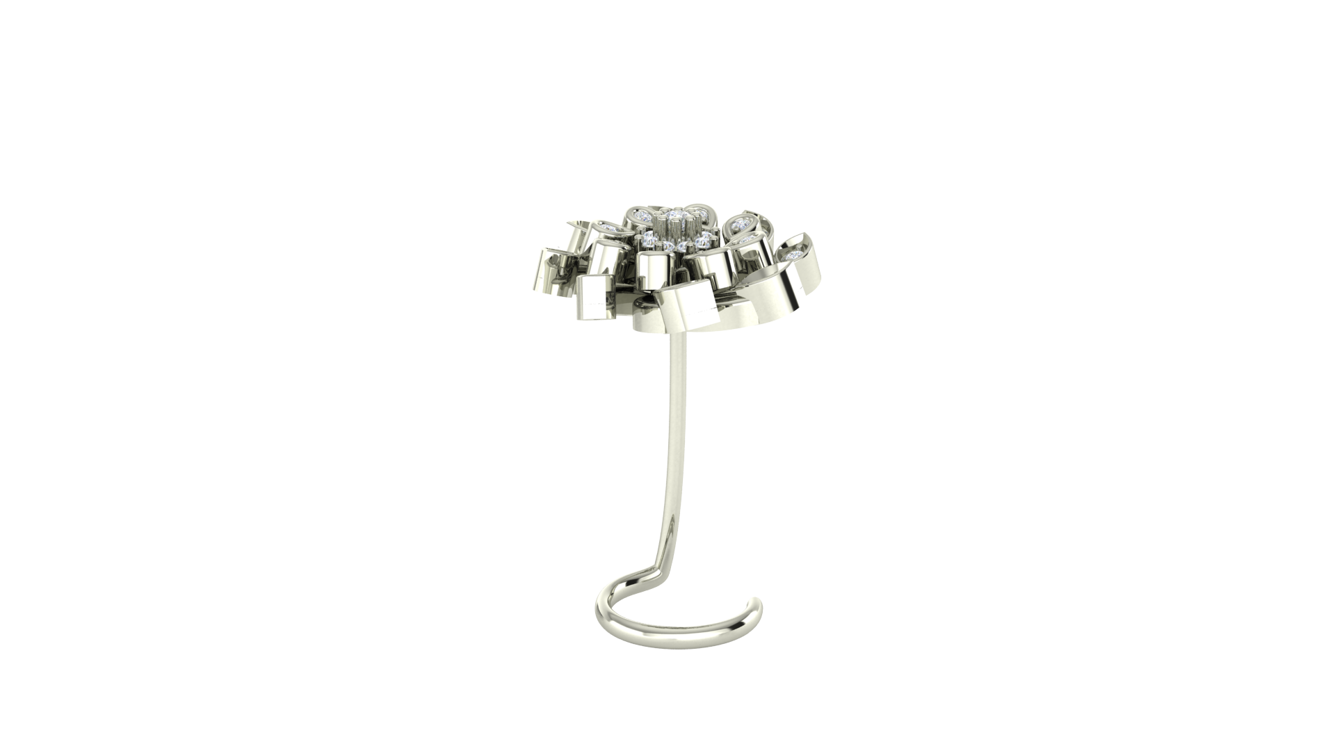 RKC JEWELRY Damen-Nasennadel mit Blumenmuster, 925er Sterlingsilber, 14 Karat Roségold vergoldet, Gewicht 1,30 g