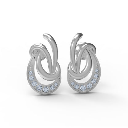 RKC 925 Sterling Silber Glanz-Ohrstecker für Damen, 14 Karat Rose über Produktgewicht 1,70 GM, Höhe 13,00 mm