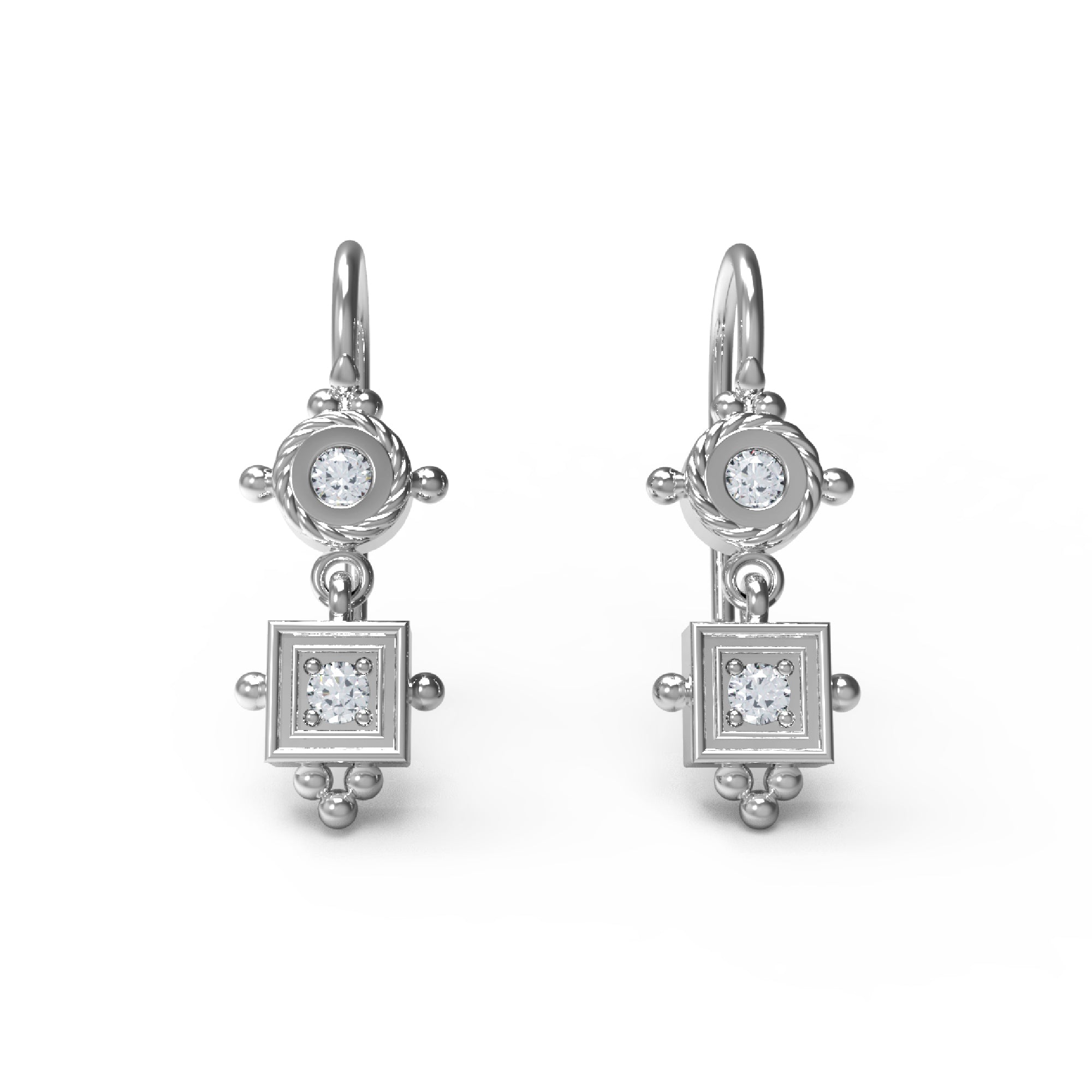 RKC Damen-Ohrring aus 925er-Sterlingsilber, 14 Karat Gelb, Produktgewicht: 4,20 GM, Höhe: 25,00 mm