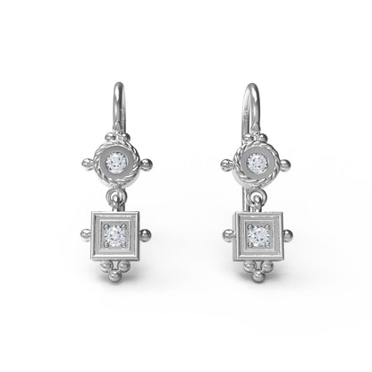 RKC Damen-Ohrring aus 925er-Sterlingsilber, 14 Karat Gelb, Produktgewicht: 4,20 GM, Höhe: 25,00 mm