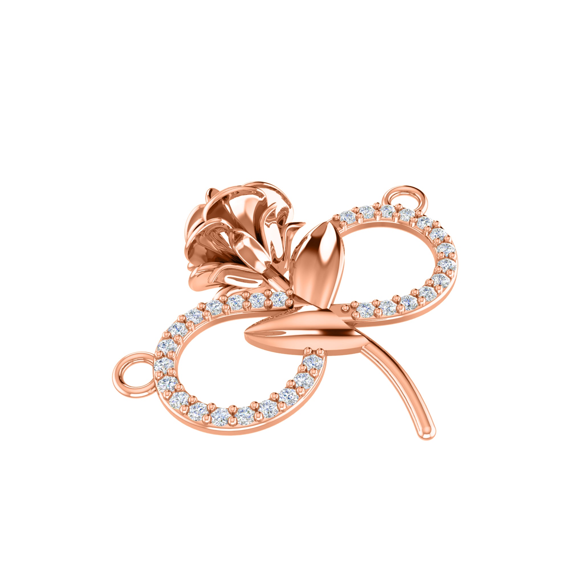 RKC 0,27 Karat Moissanit-Blumenanhänger, 925er Silberschmuck, 14 Karat Gelbgold vergoldet, Gewicht 4,60 g, Höhe 23,00 mm