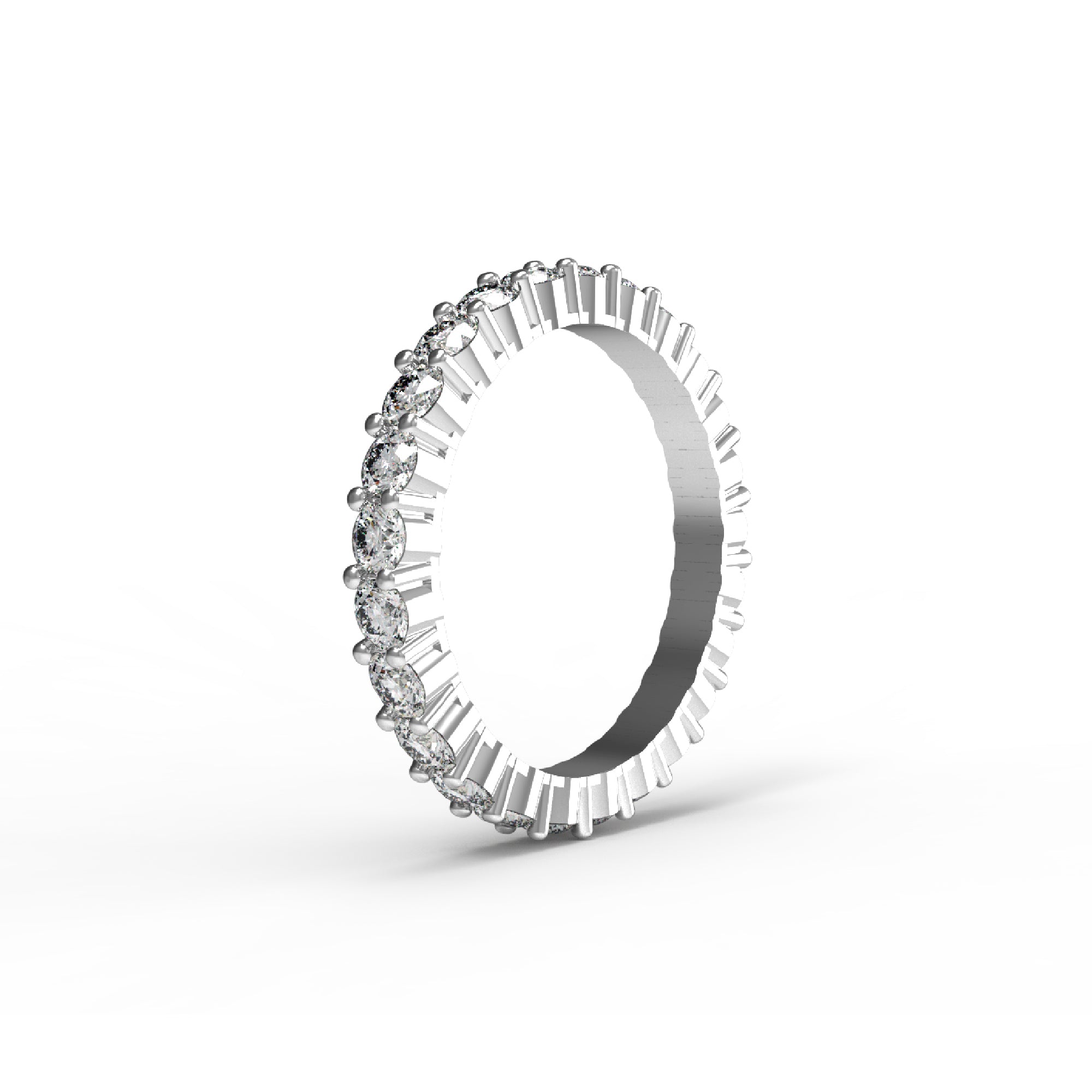 RKC Moissanit Full Eternity Bandring aus 925er Sterlingsilber mit Gelbgoldbeschichtung, Gewicht 2,80 ct, Breite 2,50 mm