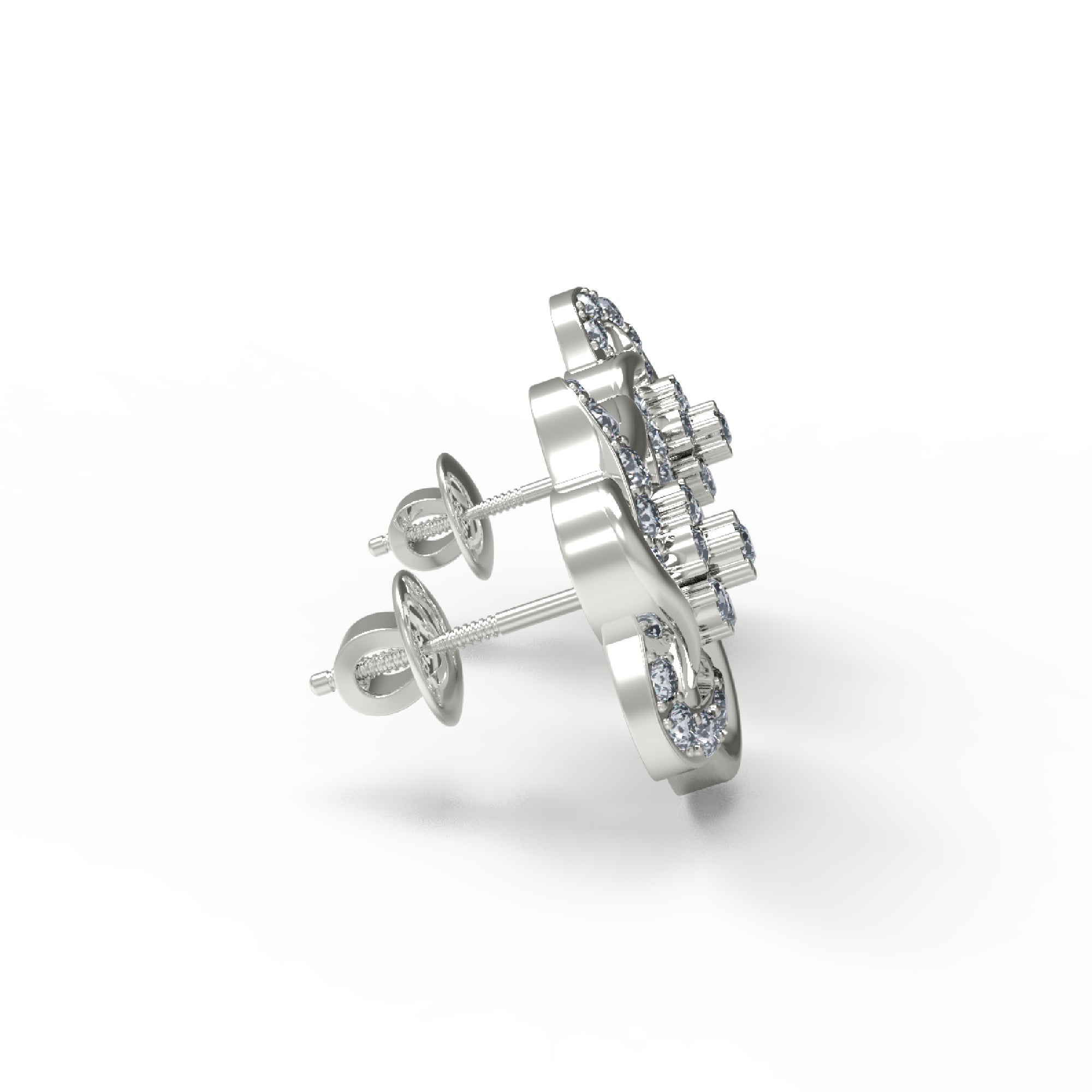 RKC Damen-Ohrstecker aus 925er-Sterlingsilber mit Schraubverschluss, 14-Karat-Rose, Produktgewicht: 5,20 GM, Höhe: 16,50 mm