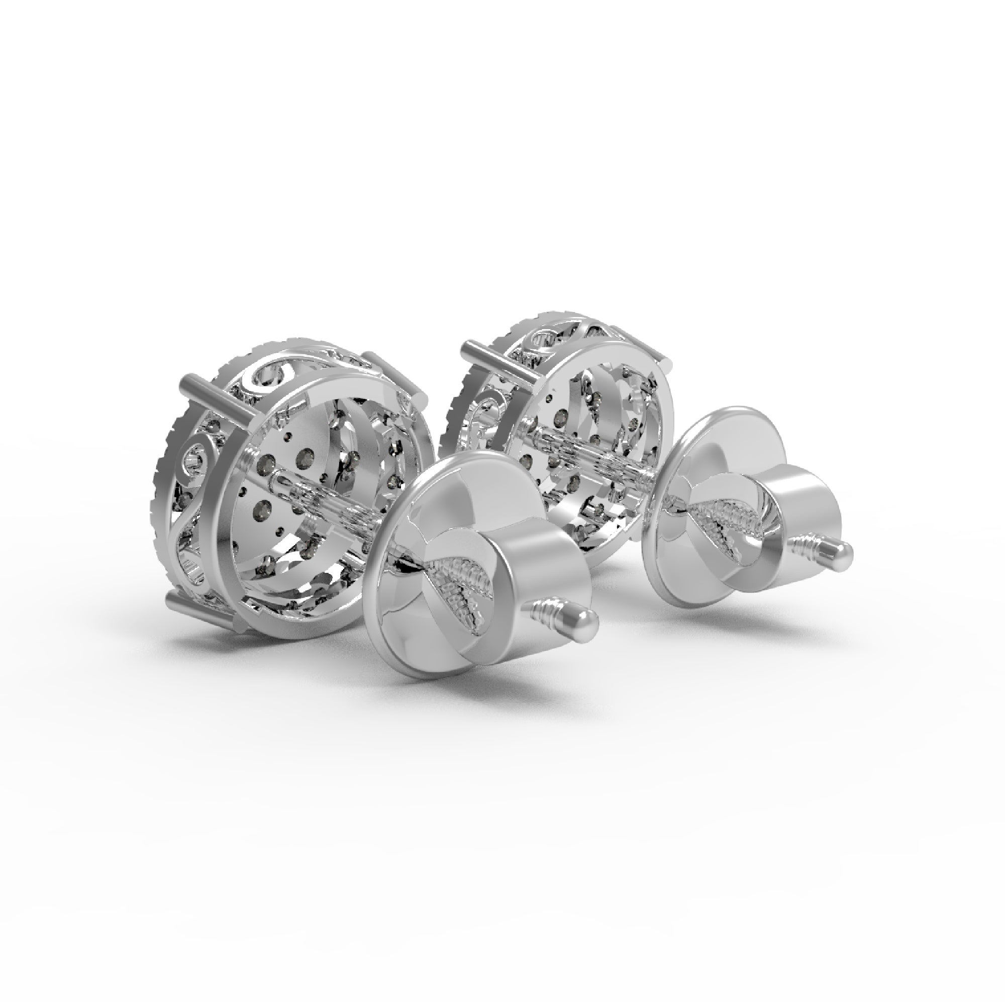 RKC Damen-Ohrstecker aus 925er-Sterlingsilber mit Schraubverschluss, 14 Karat Gelb, Gewicht 2,80 GM, Höhe 9,50 mm