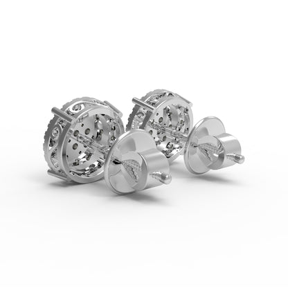 RKC Damen-Ohrstecker aus 925er-Sterlingsilber mit Schraubverschluss, 14 Karat Gelb, Gewicht 2,80 GM, Höhe 9,50 mm