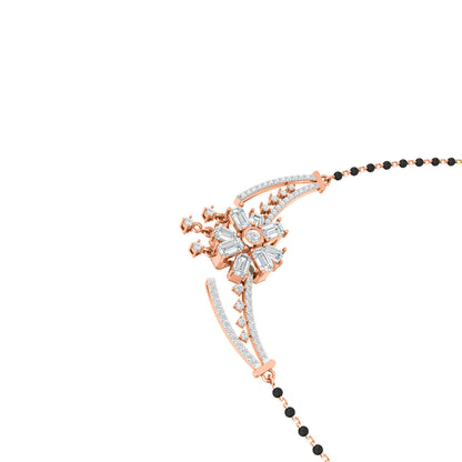 RKC 2.24Ct Moissanite Women Mangalsutra 925 Silver 14k Rose gold Plated Product Weight 8.10gm Height 25.55mm
