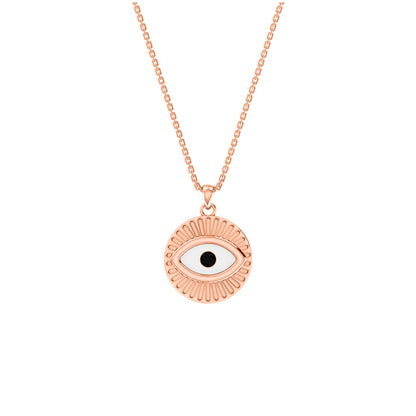 RKC 0,17 CT Emaille Evil Eye Anhänger 925 Silber 14K Gelbgold plattiert, Gewicht 5,80 GM, Höhe 20,00 MM