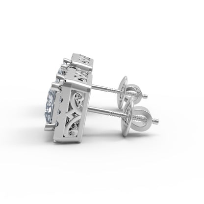 RKC Damen-Ohrring „Prinzessin“ aus 925er-Sterlingsilber, 14-karätige Rose mit einem Gesamtgewicht von 2,80 GM, Höhe 5,20 mm