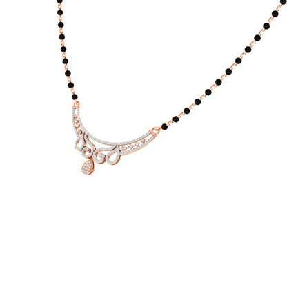 RKC Moissanite da 1,45 ct da donna Mangalsutra in argento 925 placcato in oro giallo 14k Peso del prodotto 8,00 g Altezza 34,25 mm