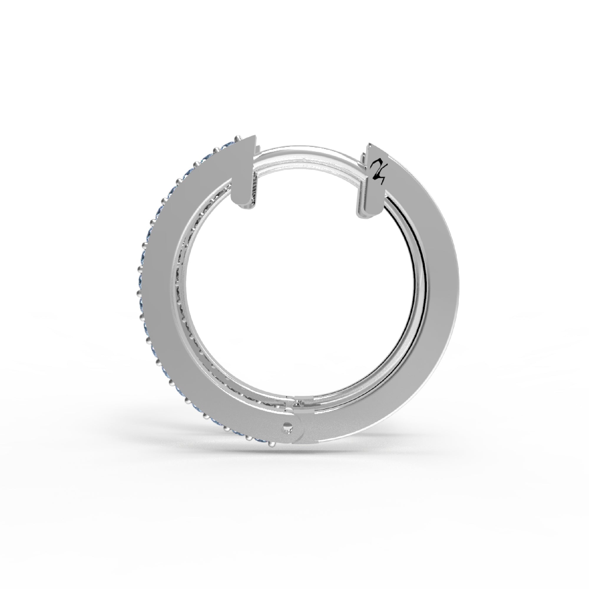 RKC 925 Sterling Silber runder Creolen-Damenohrring, 14 Karat Rose über 4,3 GM, Höhe 20,00 mm