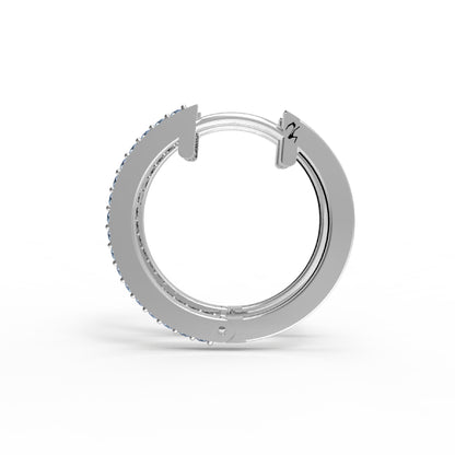 RKC 925 Sterling Silber runder Creolen-Damenohrring, 14 Karat Rose über 4,3 GM, Höhe 20,00 mm