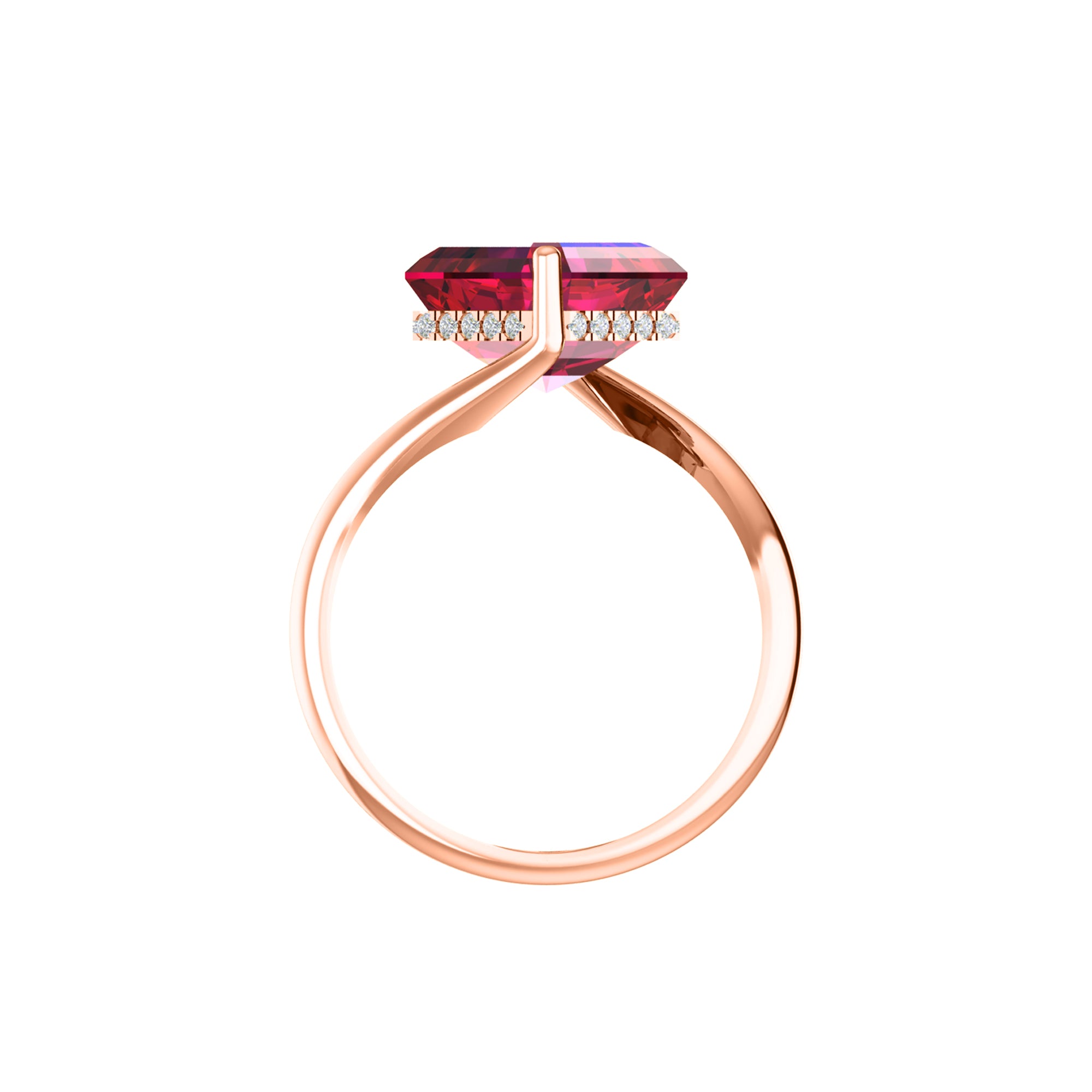 RKC Zircon Squared Beautiful Classic Solitaire Engagement Ring 14k Gold Over Birthday Gift