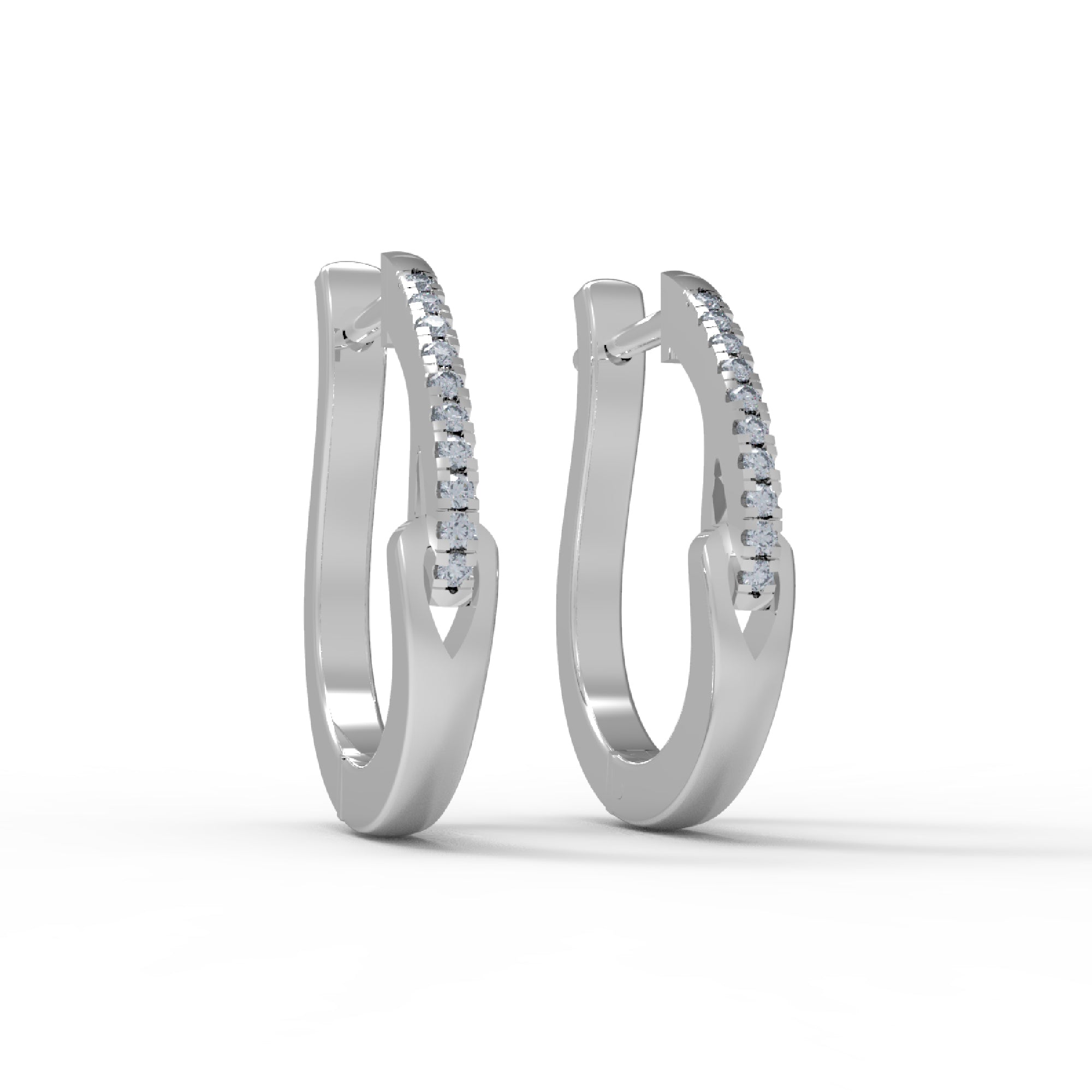 RKC 925 Sterling Silber Creolen-Ohrring für Damen, 14 Karat Gelb, Gesamtgewicht: 3,40 GM, Höhe: 19,00 mm