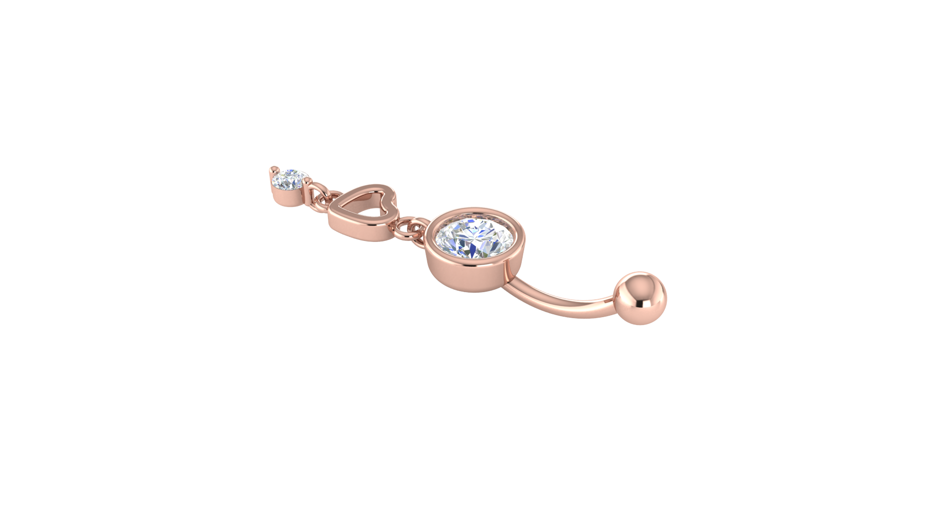 RKC JEWELRY Gioielli con ombelico da donna in argento sterling 925, placcato in oro giallo 14k, peso prodotto 1,10 g