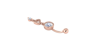 RKC JEWELRY Gioielli con ombelico da donna in argento sterling 925, placcato in oro giallo 14k, peso prodotto 1,10 g