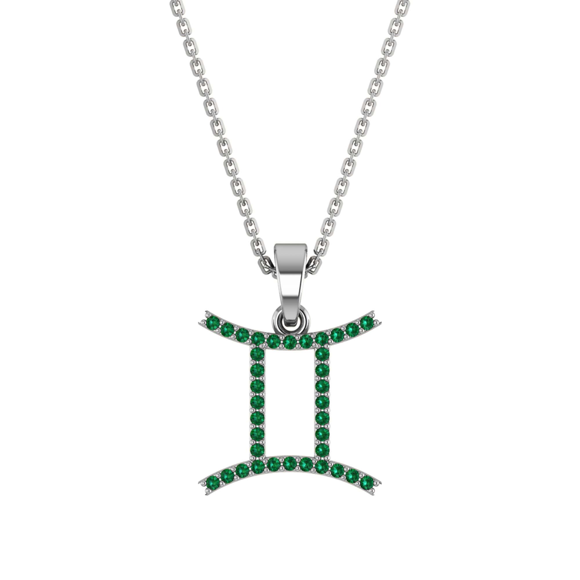 RKC Yellow Gold Plated Gemini Horoscope Cubic Zirconia Pendant Necklace
