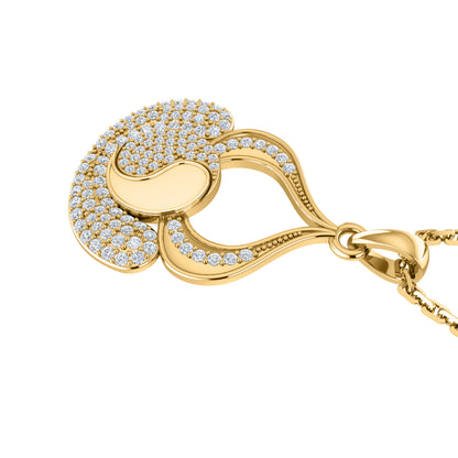 RKC 0,44 Karat Moissanit-Charm-Anhänger, 925er Silberschmuck, 14 Karat Gelbgold vergoldet, Gewicht 4,50 g, Höhe 20 mm
