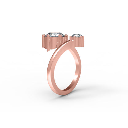 Anello di fidanzamento con moissanite a taglio rotondo RKC da 2,25 ct, argento 925, placcato in oro giallo 14k per peso da donna 3,8 g e 1,70 mm