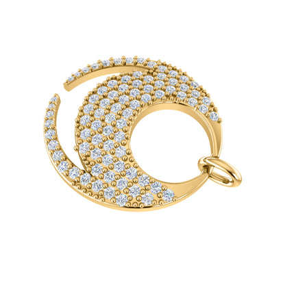 RKC 0,68 Karat Moissanit-Charm-Anhänger, 925er Silberschmuck, 14 Karat Roségold vergoldet, Gewicht 4,80 g, Höhe 21,50 mm