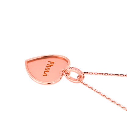 RKC 14k Yellow Gold Plated Photo Pendant Necklace 925 Silver Memory Pendants Weight 6mm And Height 21 mm
