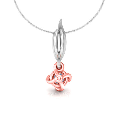 RKC 925 Sterling Silber Solitär-Blumen-Moissanit-Anhänger mit vier Zinken, 14 Karat Weißgold vergoldet