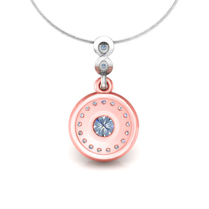 RKC Silver Halo 0,55 CT Moissanit runder Damen-Anhänger, 925er Silber, Gewicht 2,8 g, Höhe 15 mm