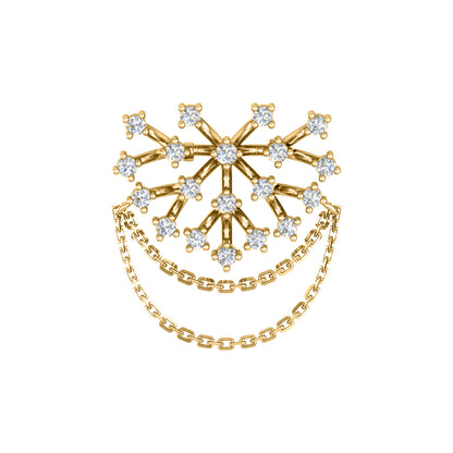 Spilla RKC Moissanite in argento sterling 925 placcata in oro giallo 14 carati Peso del prodotto 3,00 GM Altezza 23,00 MM