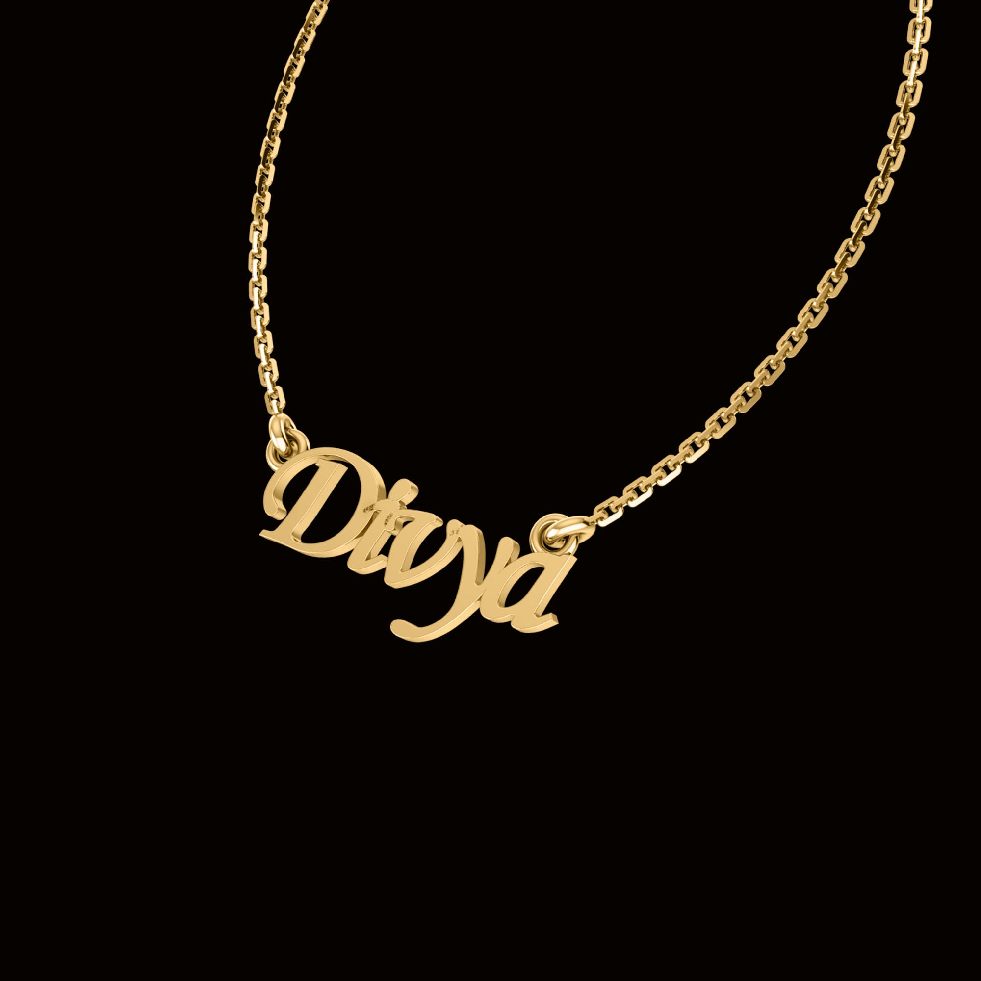 RKC Custom Name Pendant 925 Sterling Silver 14K Rose Gold Plated Wt 2.80GM Height 10.20 MM