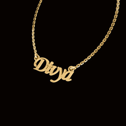 RKC Custom Name Pendant 925 Sterling Silver 14K Rose Gold Plated Wt 2.80GM Height 10.20 MM