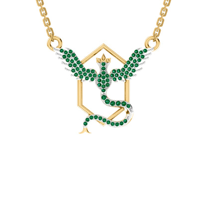 RKC 2,1 CT Moissanit Charm Halskette 925 Silber 14k Gelbgold plattiert Produktgewicht 4,00 GM Höhe 18,00 MM