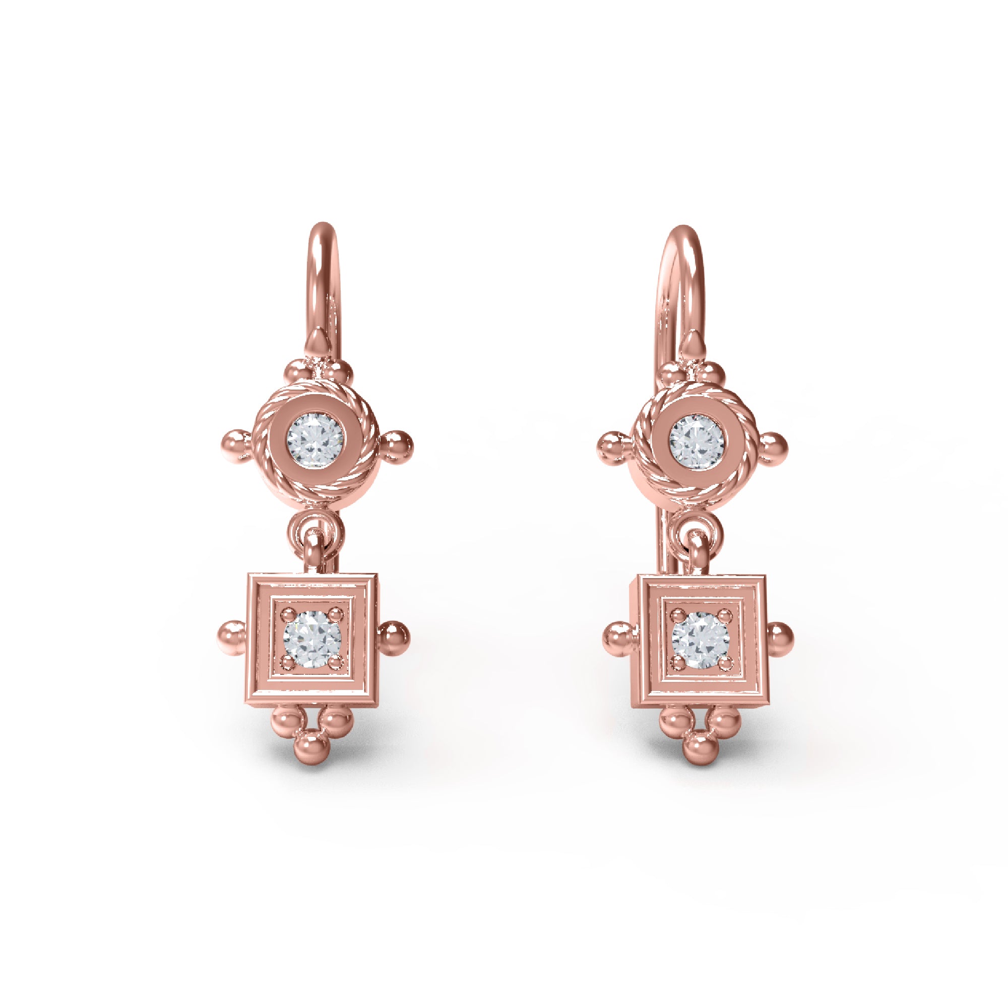 RKC Damen-Ohrring aus 925er-Sterlingsilber, 14 Karat Gelb, Produktgewicht: 4,20 GM, Höhe: 25,00 mm